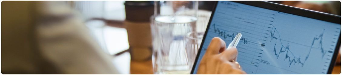 Persona consulta grafico a schermo